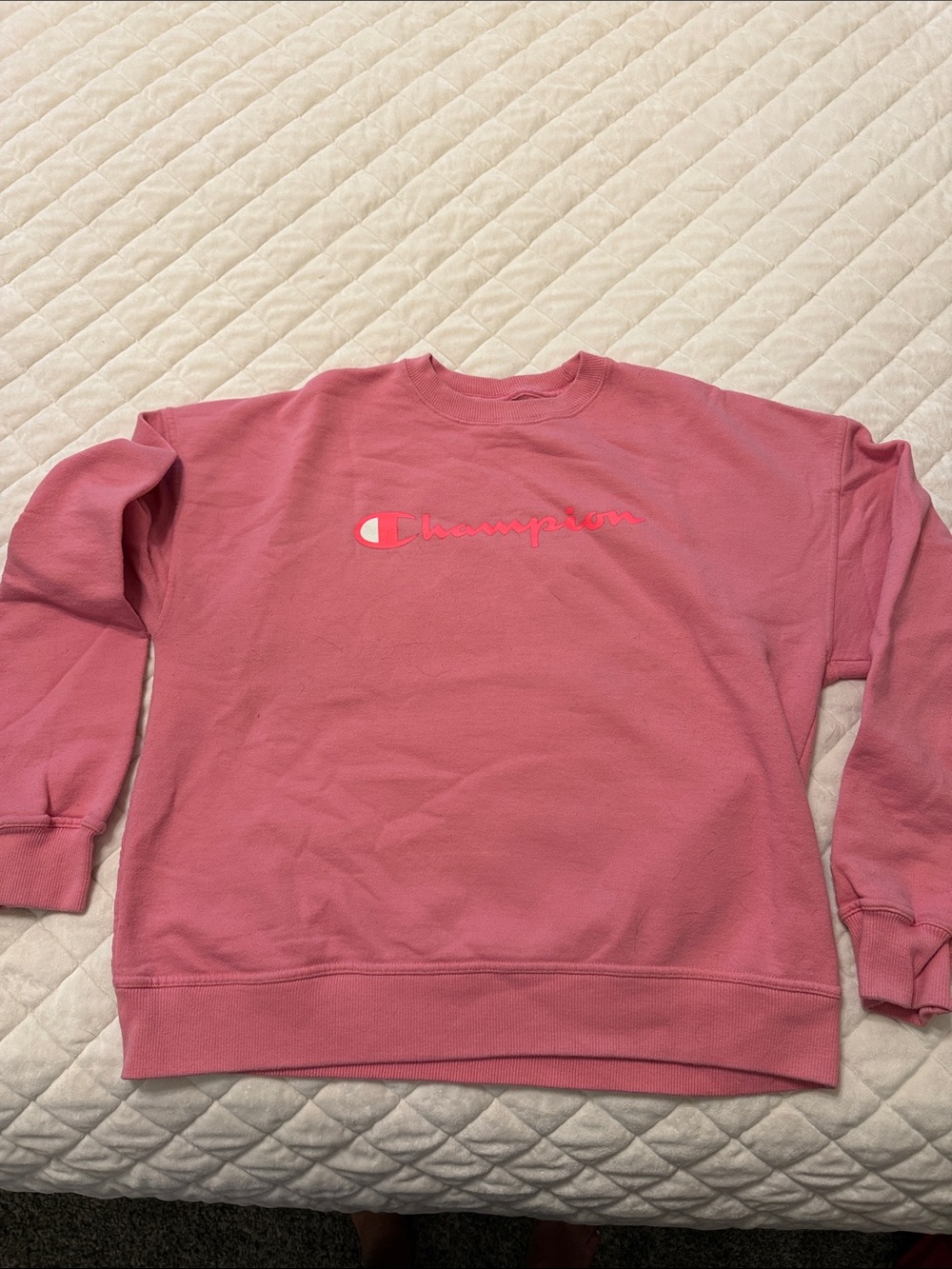 Champion Rose Pink Logo Crewneck Sweatshirt